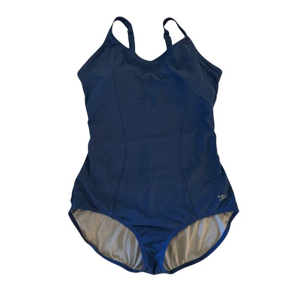 New without tags Speedo One-Piece Blue Swimsuit Size 18 - Picture 1 of 8